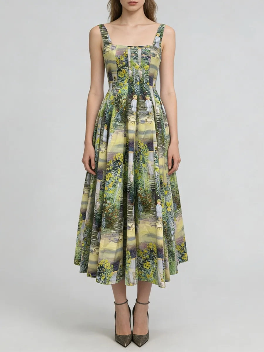 Printing Vintage Long Dresses