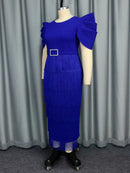 Plus Size Blue Tassel Dress