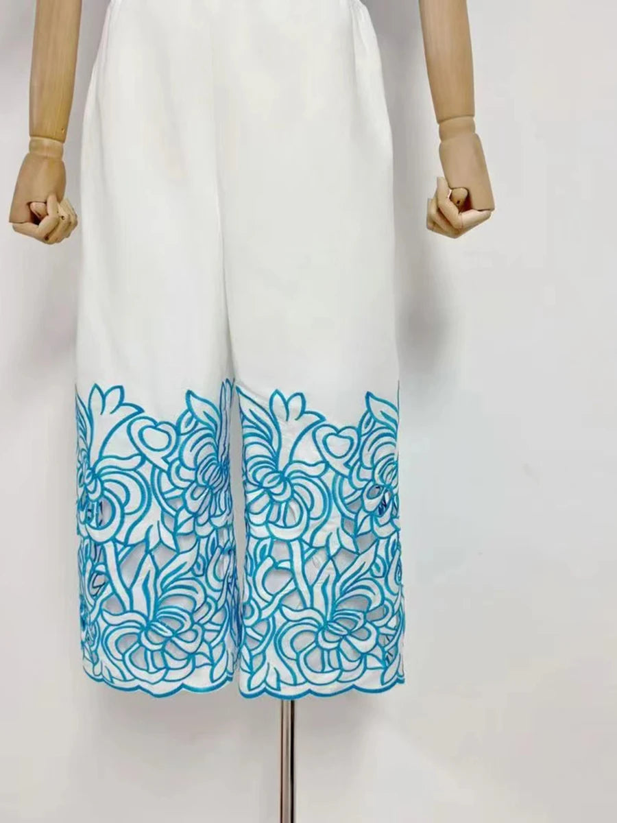 Hollow Out Casual Two Piece Set