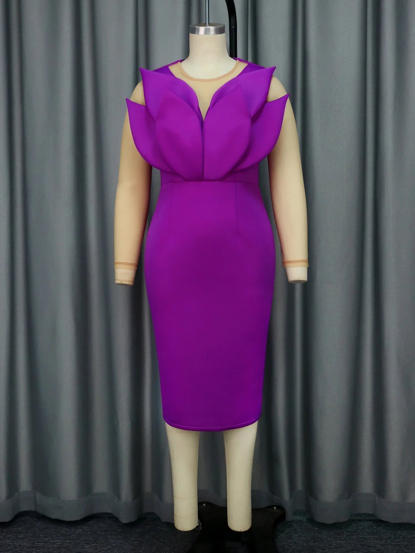 Plus Size Purple Midi Dress