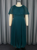 Elegant Plus Size Pleated Maxi Dress