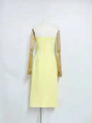Spliced Appliqués Slimming Dresses
