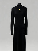 Spliced Zipper Basics Knit Dresses