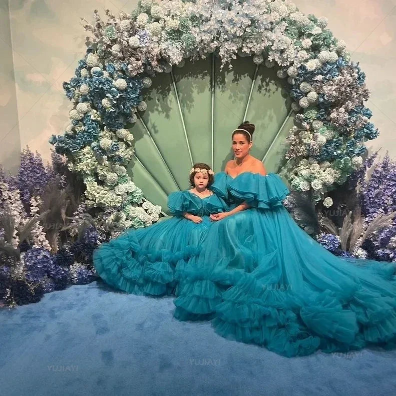 Tulle Gown Mother and Daughter Matching Dresses