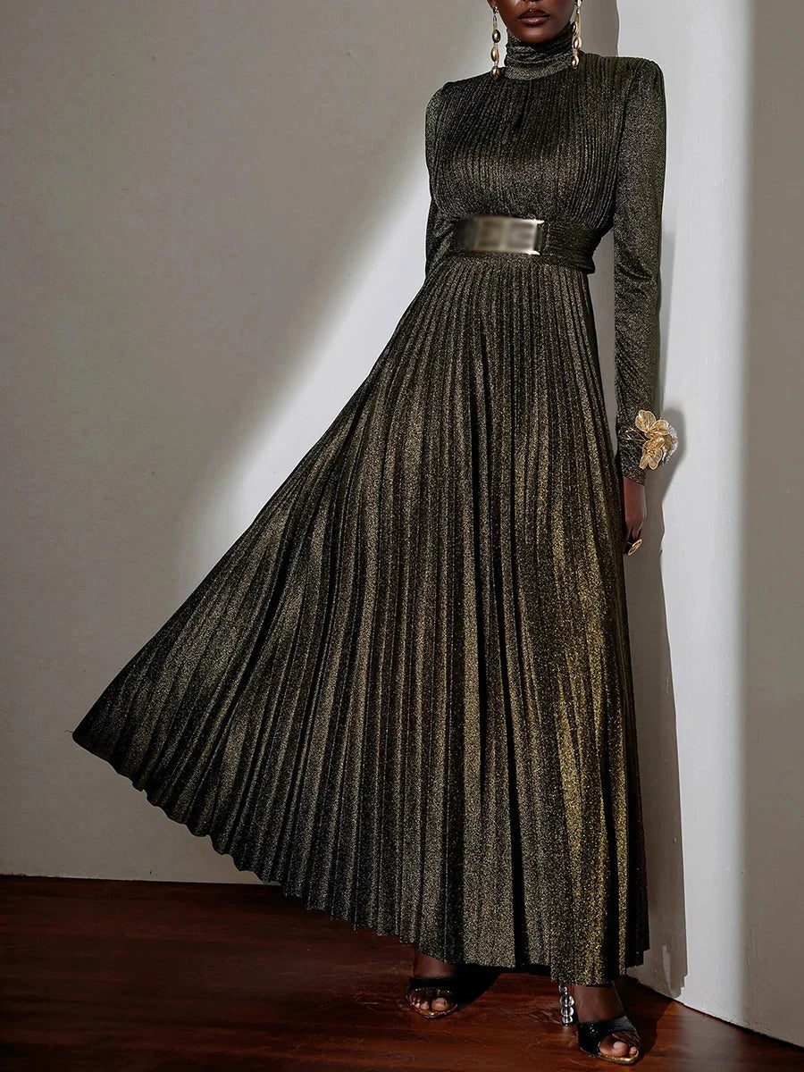 Spliced Belt Temperament Dresses