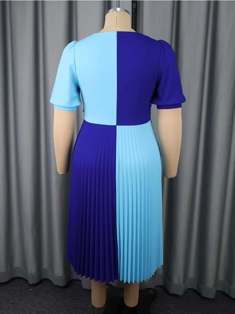 Plus Size A Line Pleated Dress