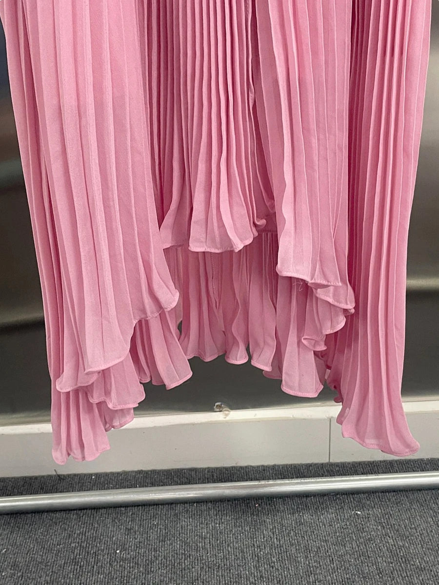 Plus Size Hit Color Spliced Folds Dress