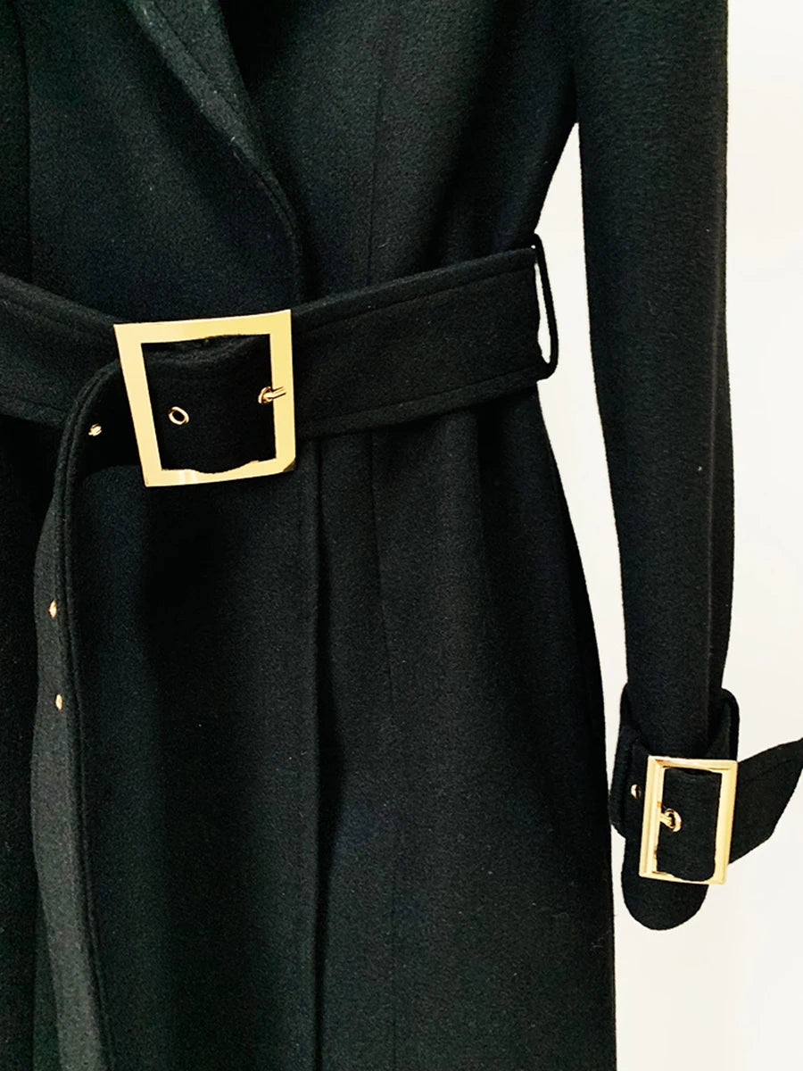 Spliced Belts Minimalist Coats