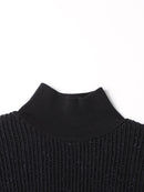 Solid Patchwork Folds Loose Knitting Sweaters