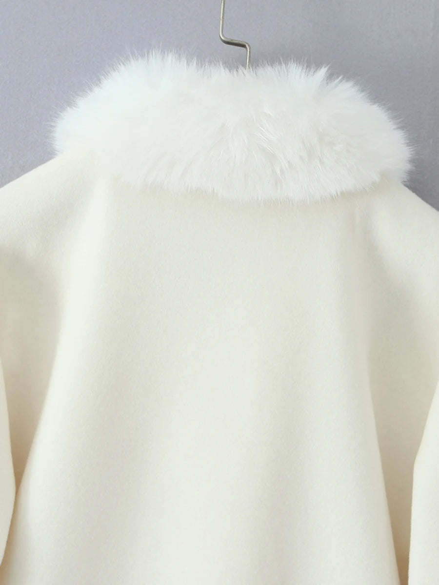 Solid Loose Spliced Fluff Elegant Jackets