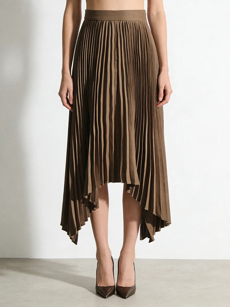 Khaki Loose Irregular Skirt (skirt only)