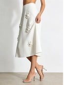 Solid Loose Spliced 3D Flower Skirts