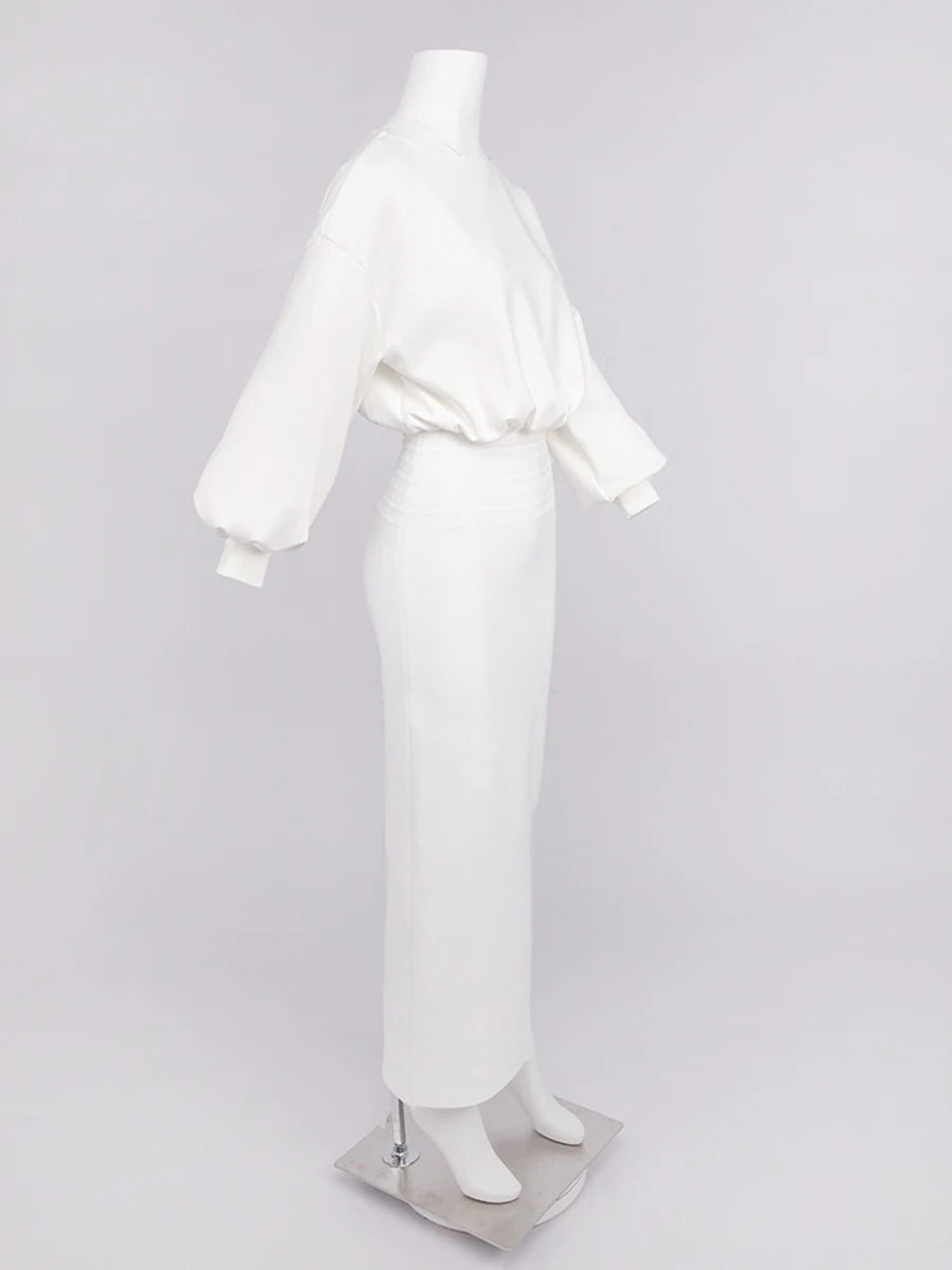 Round Neck Elastic Waist Dress
