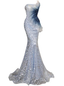 Gradient Spliced Sequins Dresses