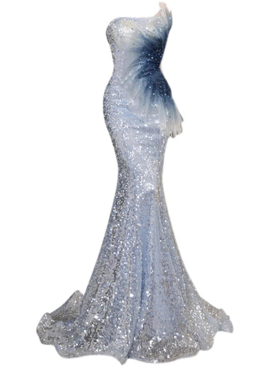 Gradient Spliced Sequins Dresses