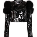 Shiny Sliver Leather Jacket Ladies