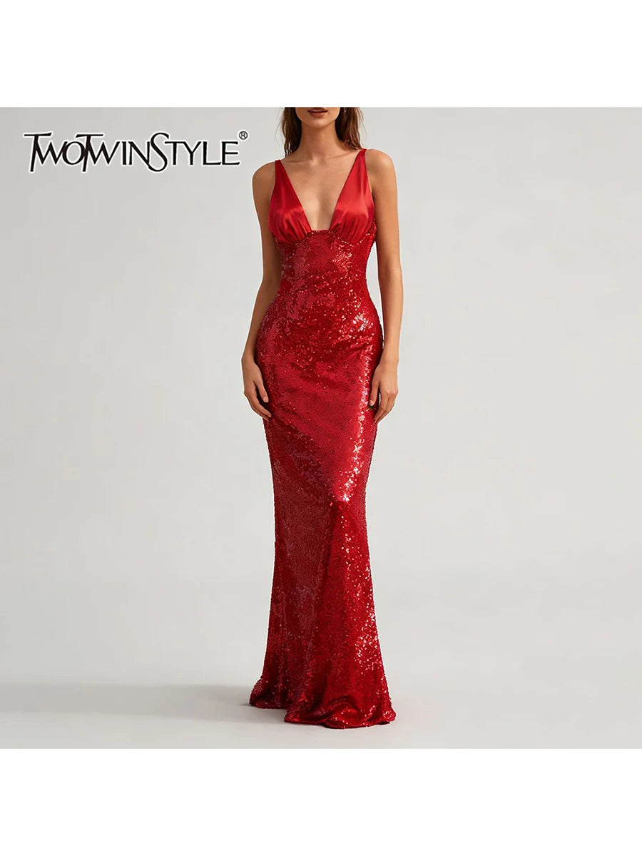 Sequins Backless Dress