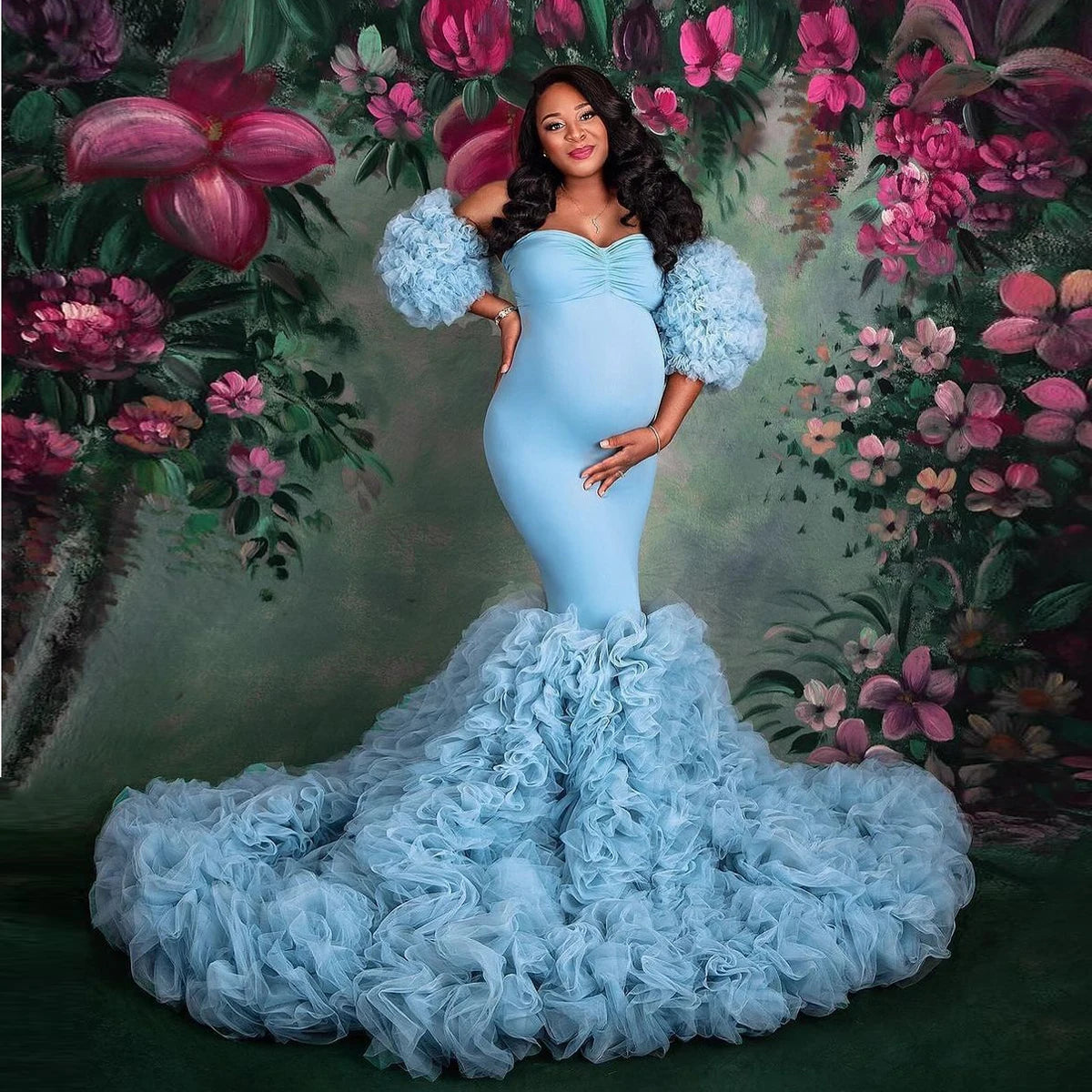 Dream Baby Blue Mermaid Maternity Dresses