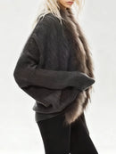 Loose Spliced Fur Casual Cardigans