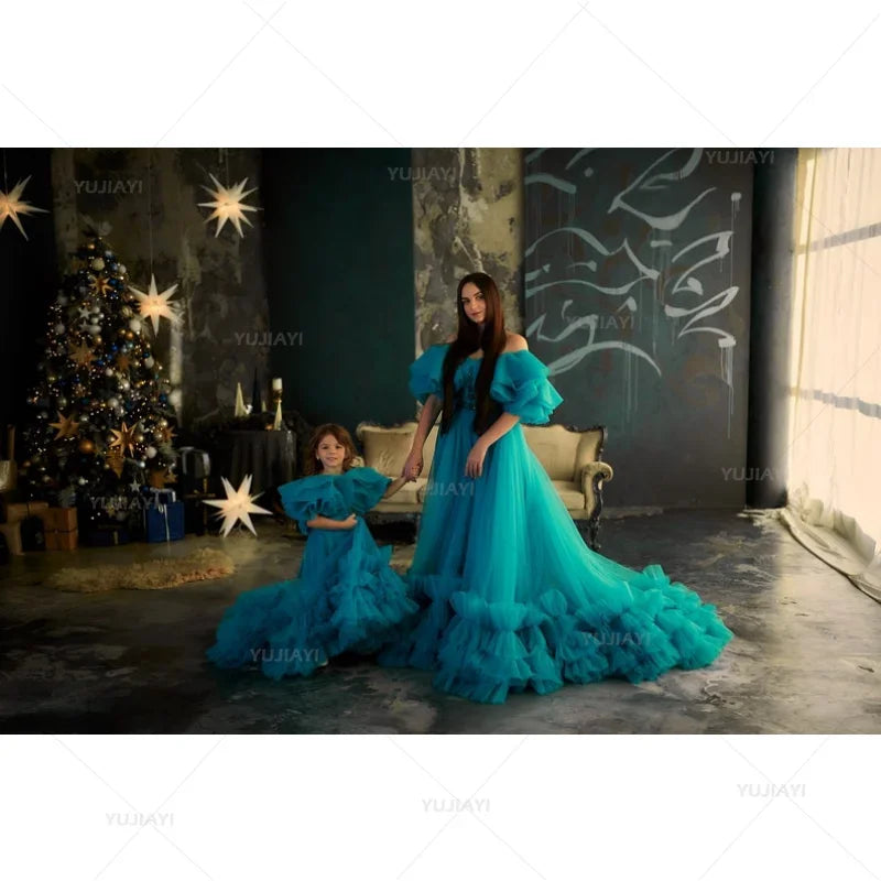 Tulle Gown Mother and Daughter Matching Dresses