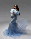 Puffy Ruffles Photoshoot  Maternity Dress