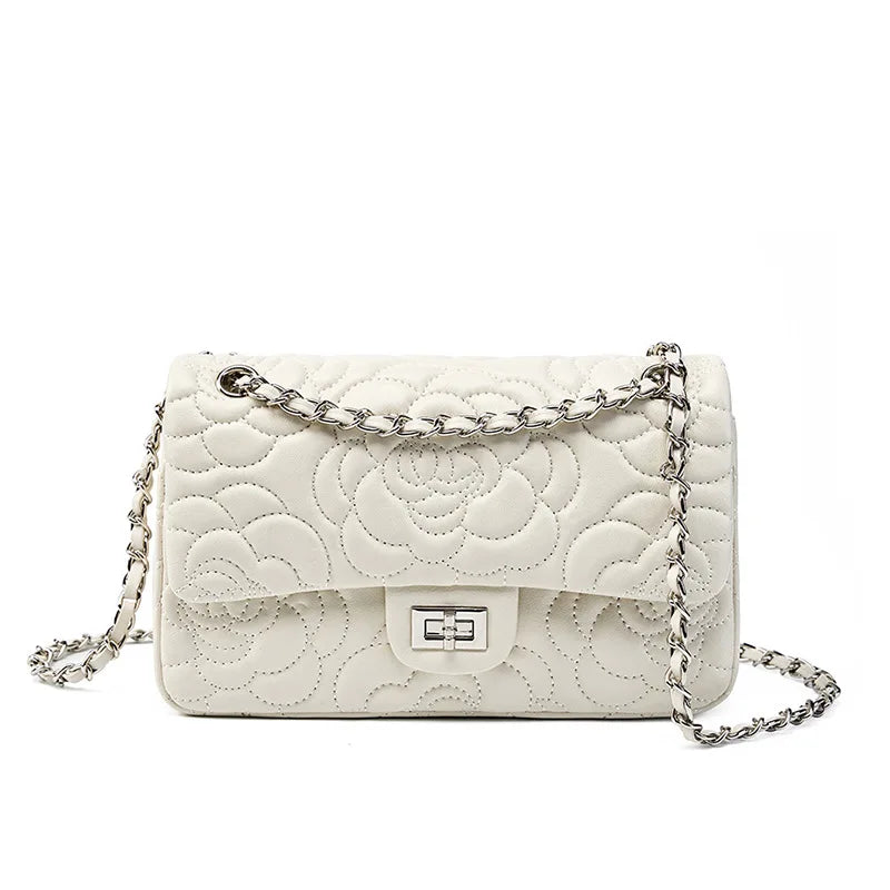 Camellia Pattern Chain Crossbody Bags