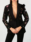 Sequins Elegant  3D Flower Blazer