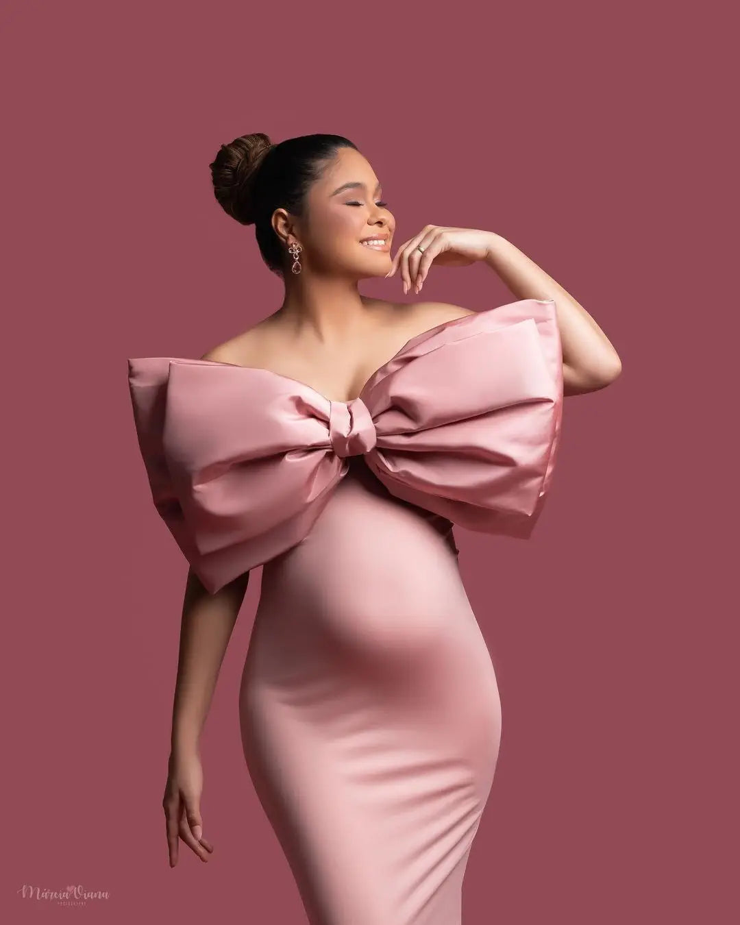 Bow Wedding Maternity Dress