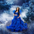 Royal Maternity Tiered Ruffles Dress