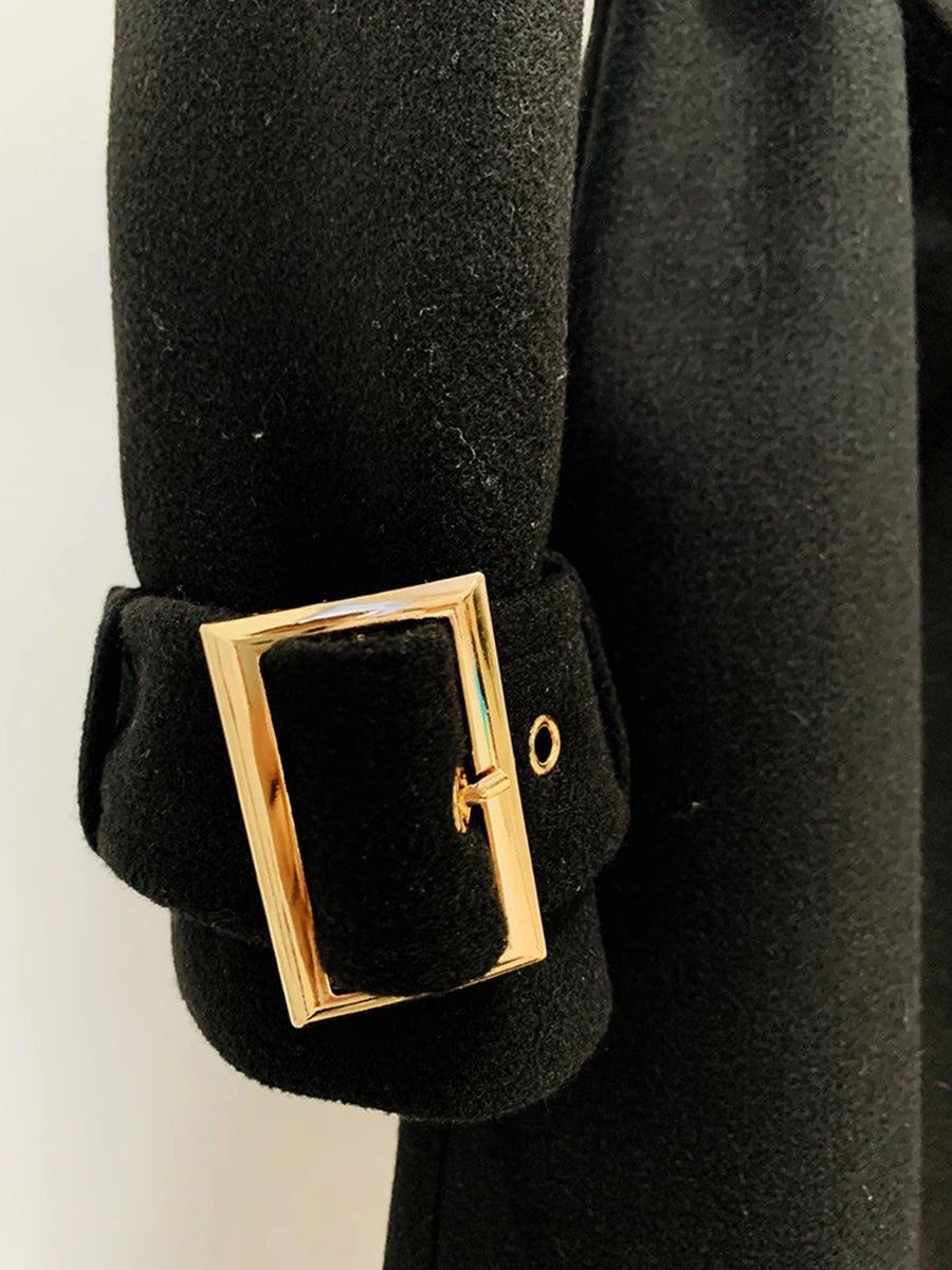 Spliced Belts Minimalist Coats