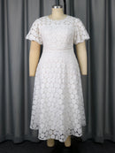 Plus Size White Lace Dresses