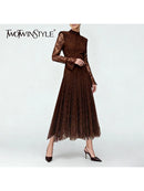 Long Sleeves Patchwork Dress