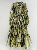 Spliced Lace Up Dresses