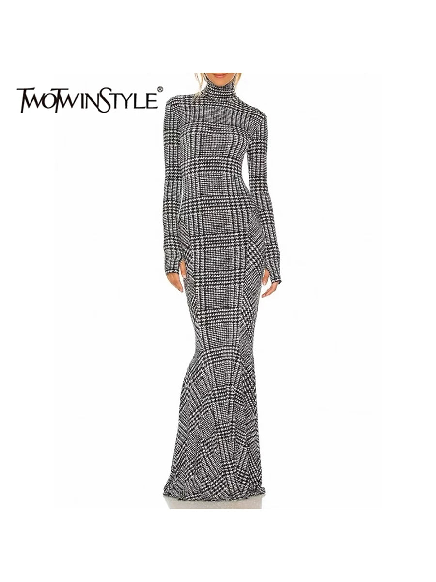 Spliced Plaid Fashion Dresses