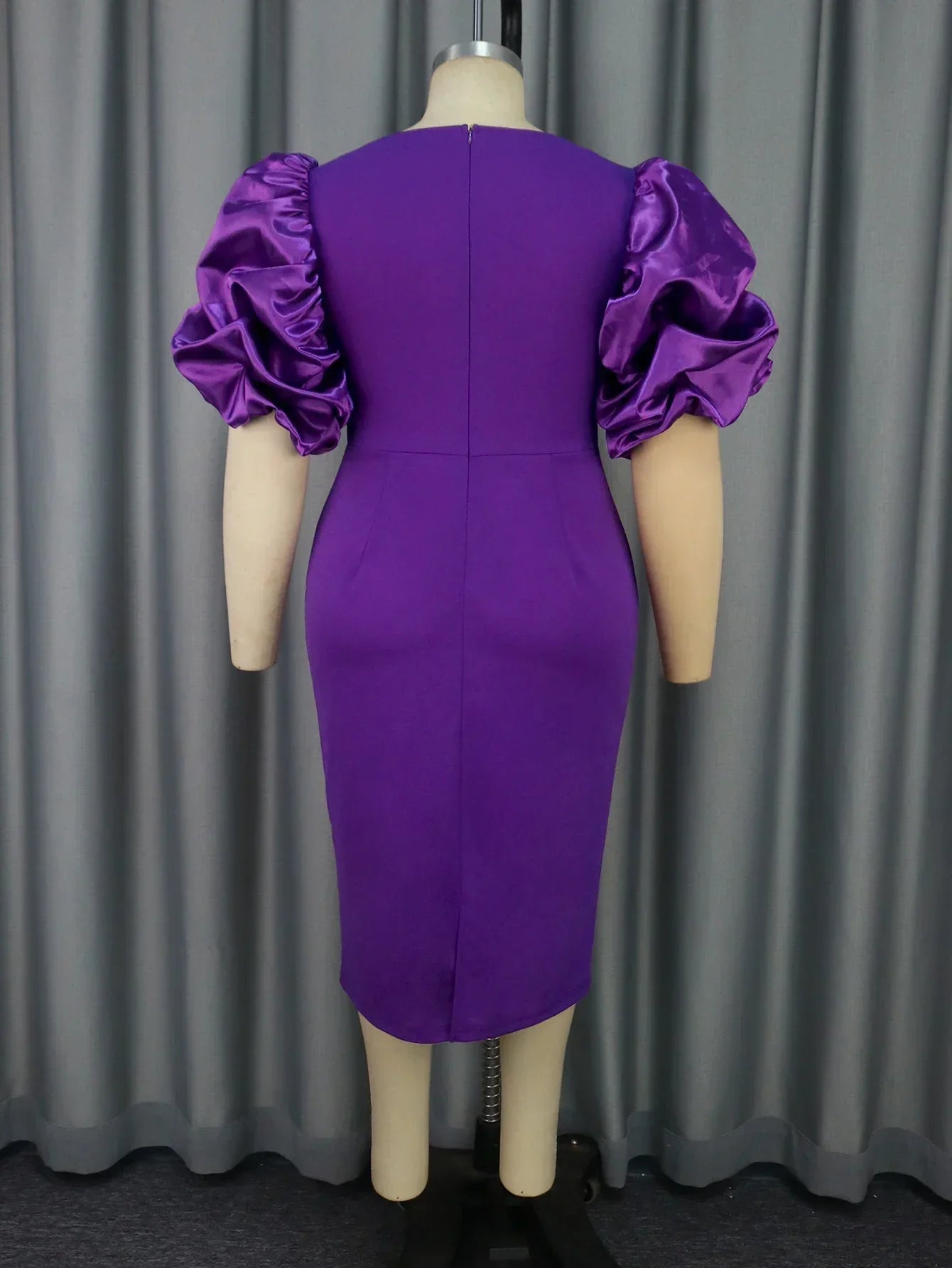 Plus Size Elegant Purple Beaded Dress