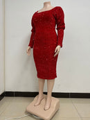 Plus Size Glitter Sequins Dress