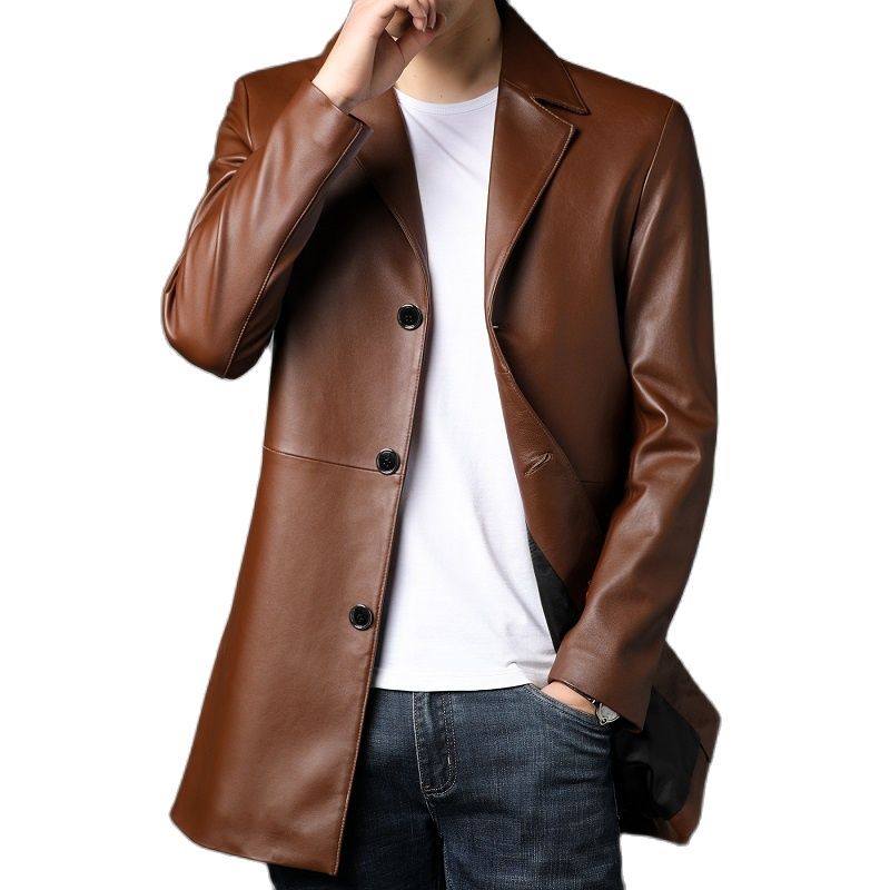 Brown Leather Men’s Coat