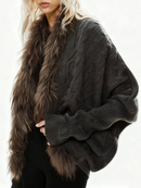 Loose Spliced Fur Casual Cardigans
