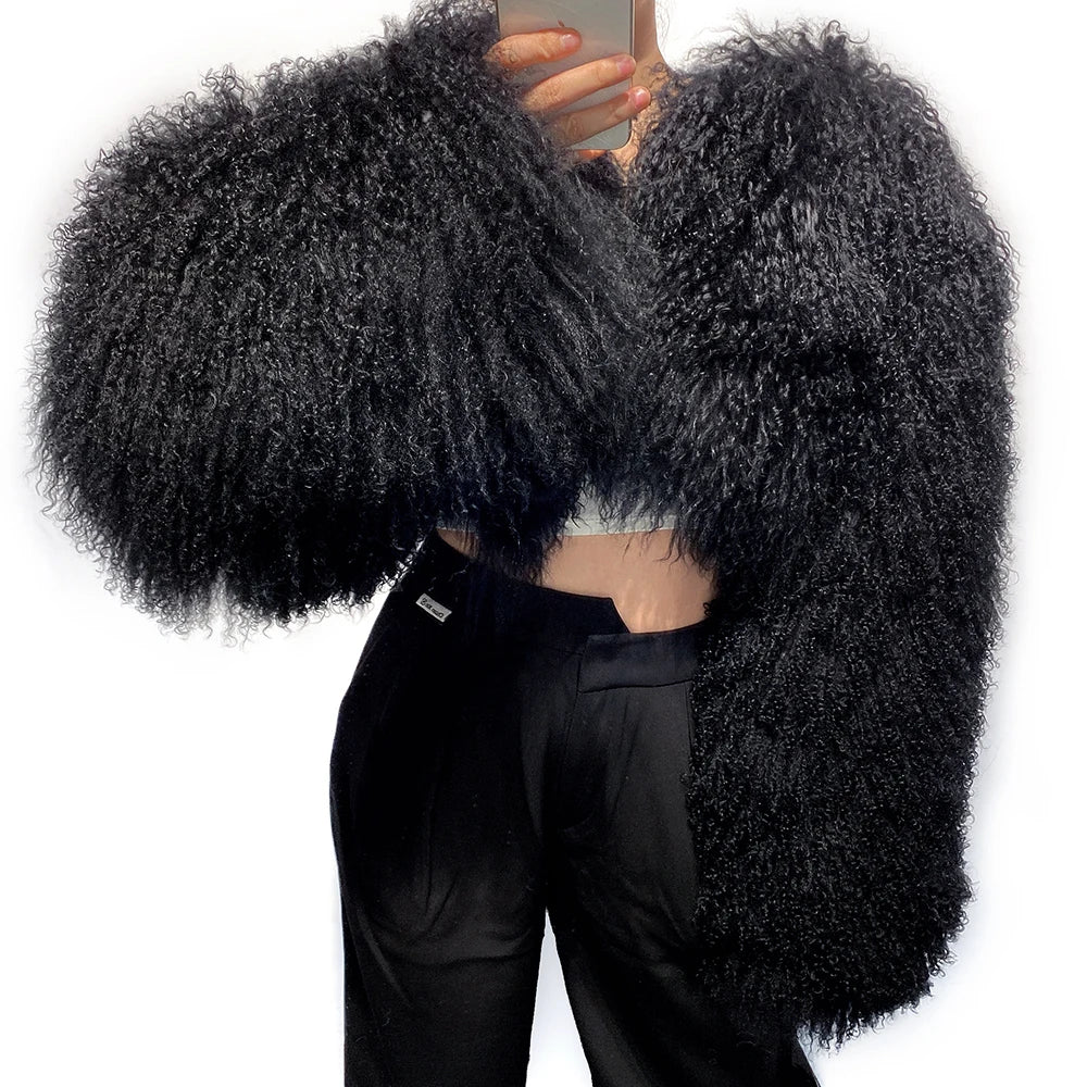 Plus Size Shaggy Coat