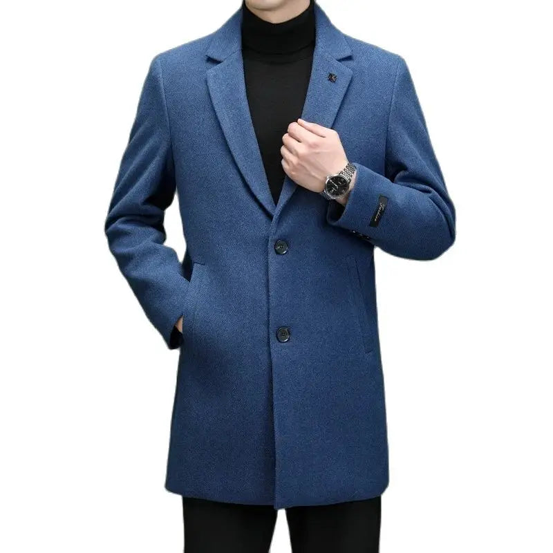 Men's Plaid Wool Coat