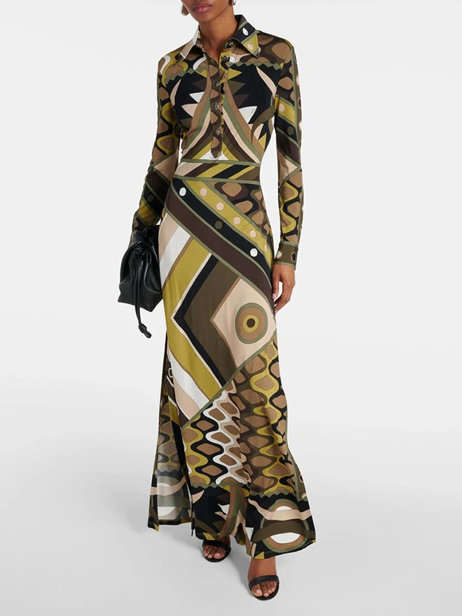 Hit Color Printing Casual Dresses