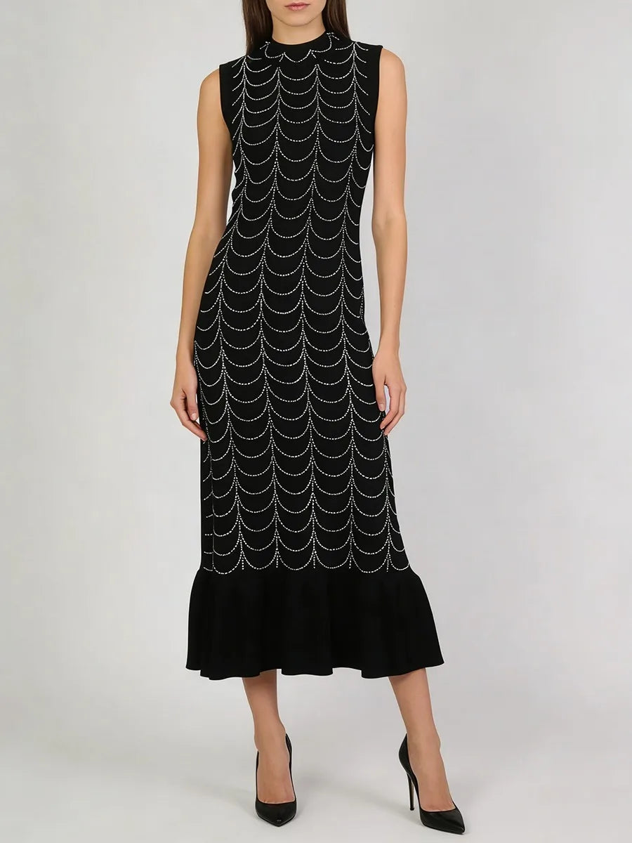 Minimalist Spliced Hot Fix Fashion Dresses