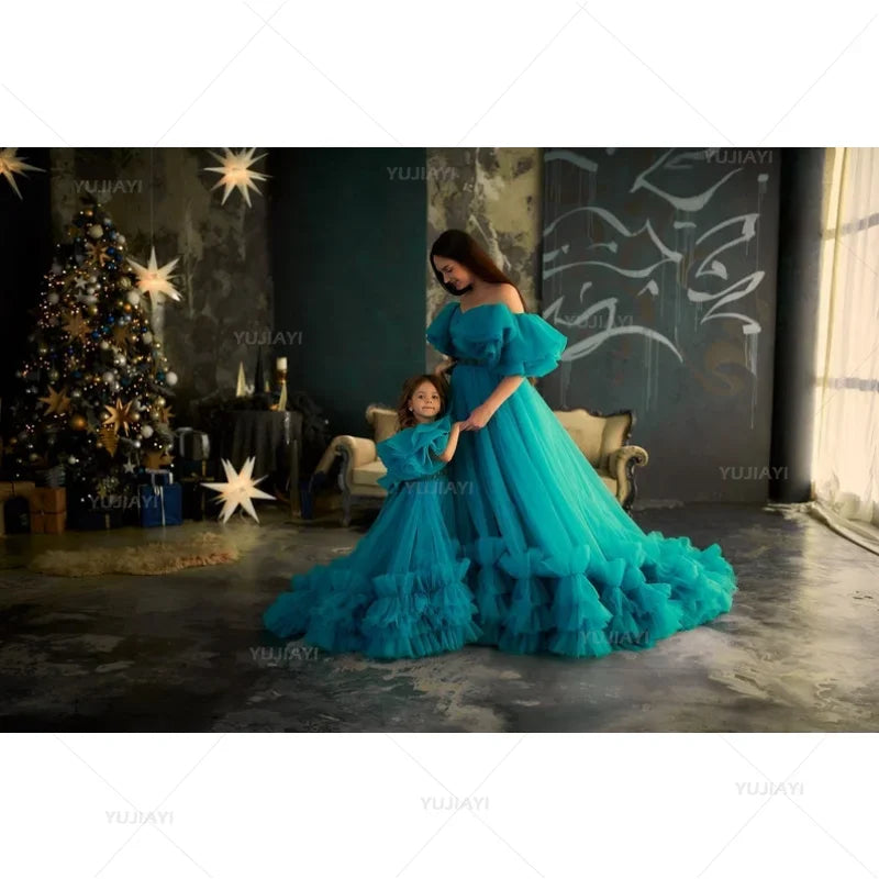 Tulle Gown Mother and Daughter Matching Dresses