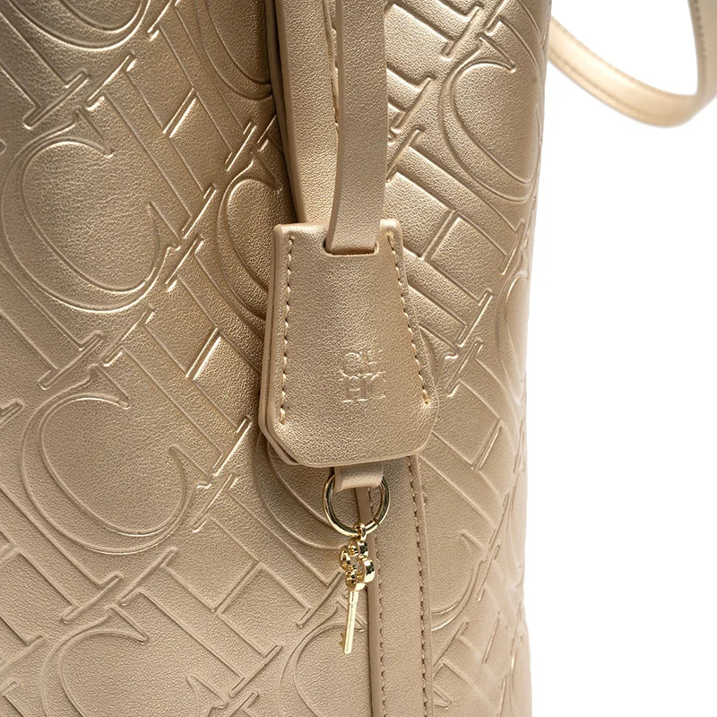 Letter Embossed Design Handbag