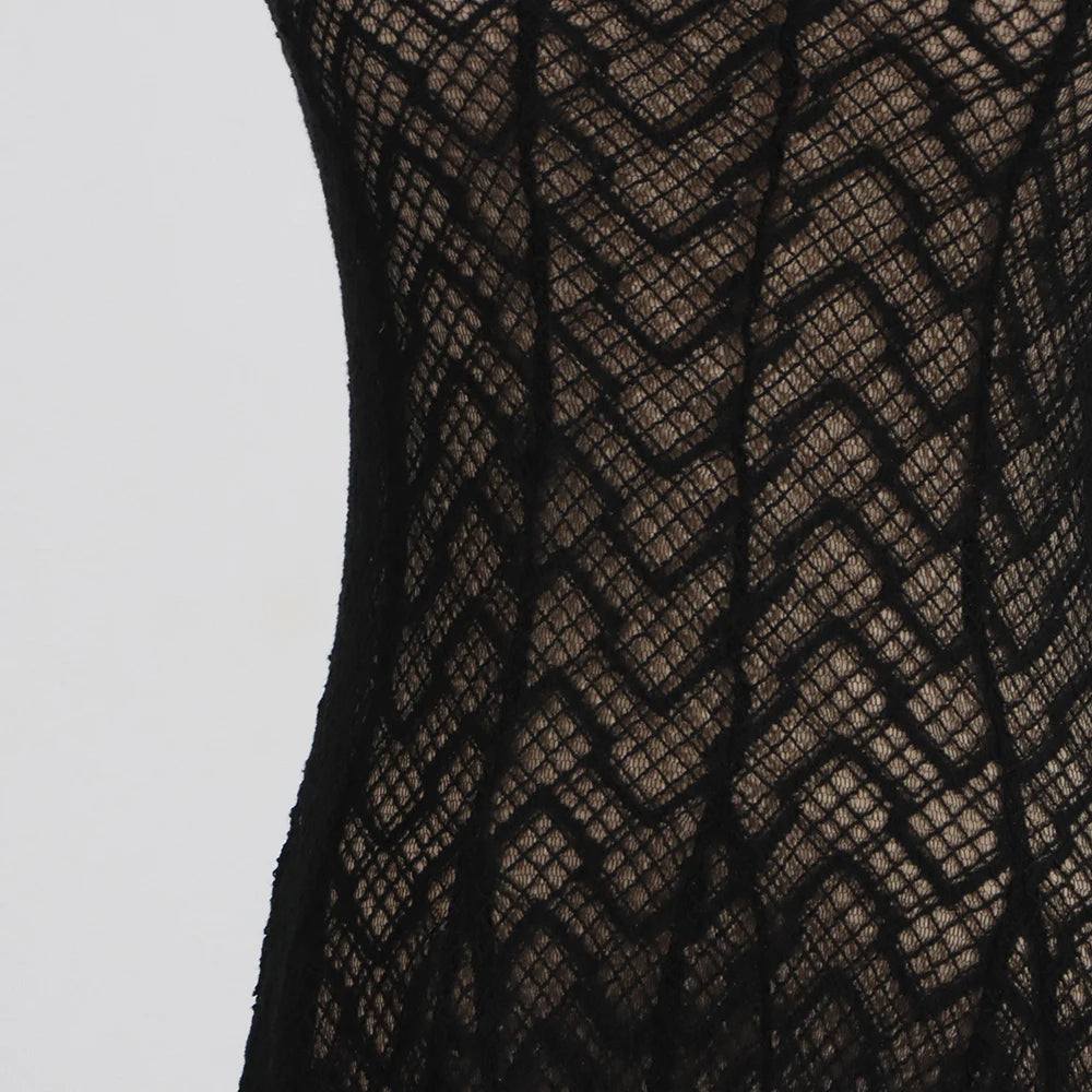 Spliced Sheer Dresses