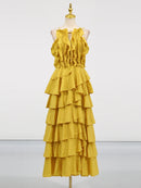 Spliced Ruffles Folds  Dresses