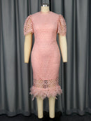 Plus Size Pink Lace Dress