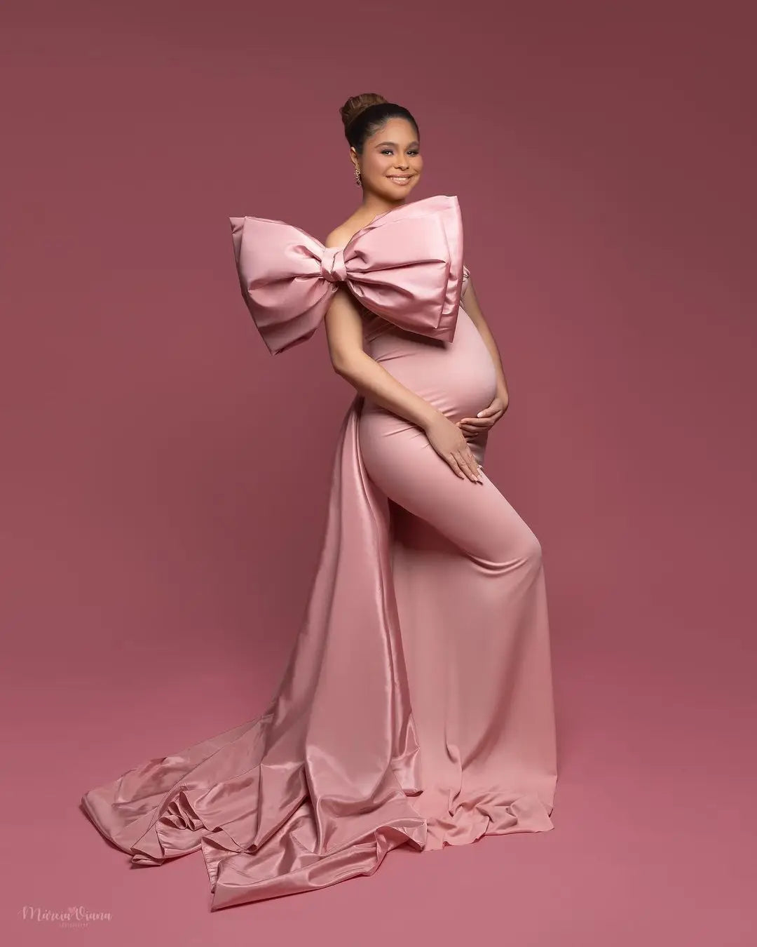 Bow Wedding Maternity Dress