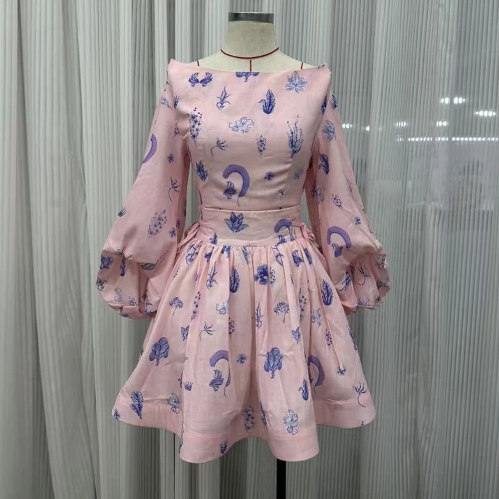 Two Piece Slash Neck Dress Set