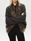 Loose Spliced Fur Casual Cardigans